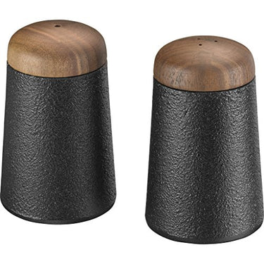 SKEPPSHULT - Salz und Pfefferstreuer - Set - Gusseisen - Walnussdeckel Ø 4,5 cm Höhe 8 cm im Sale